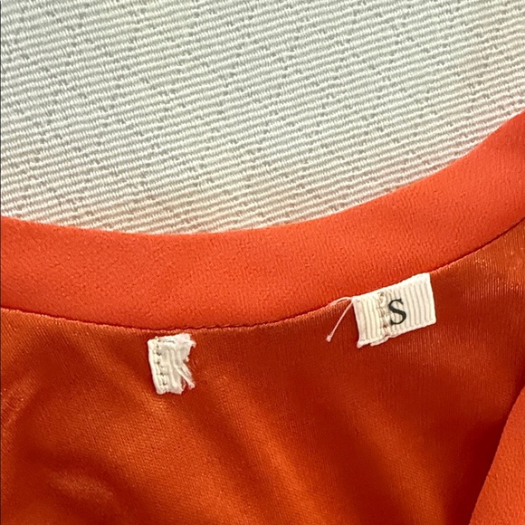 Vibrant Orange Flowy hi lo Sleeveless Dress - Picture 7 of 9